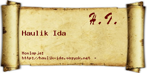 Haulik Ida névjegykártya